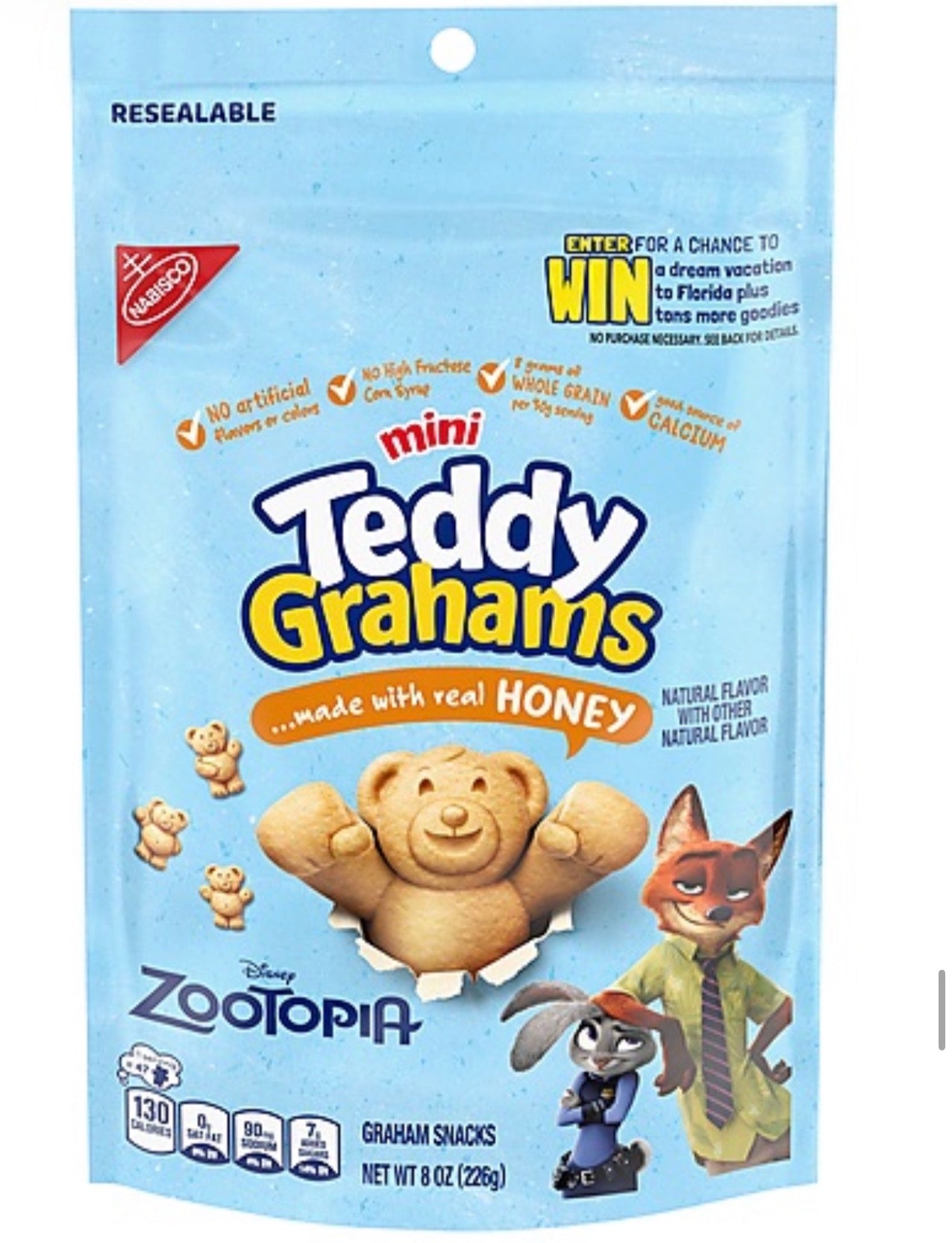 Nabisco Teddy Graham Cookie Disney Topia 12pk 8oz Resealable