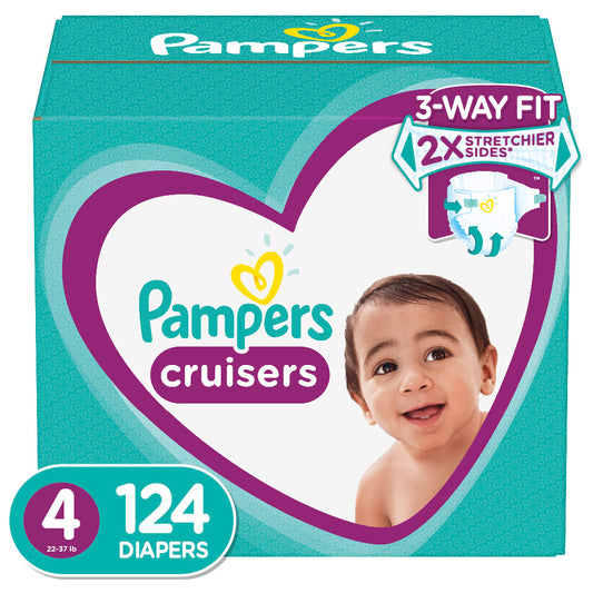 Pampers Diapers - Cruisers - Size 4 - 124 Ct - 1 Pack