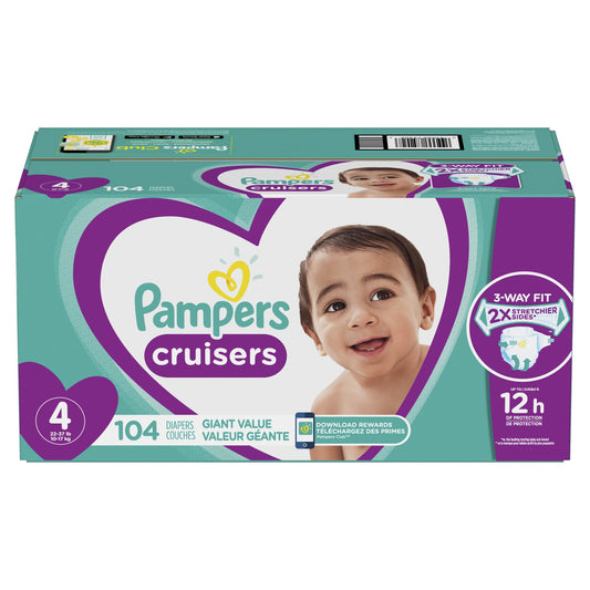 Pampers Diapers - Cruisers - Size 4 - 104 Ct - 1 Pack