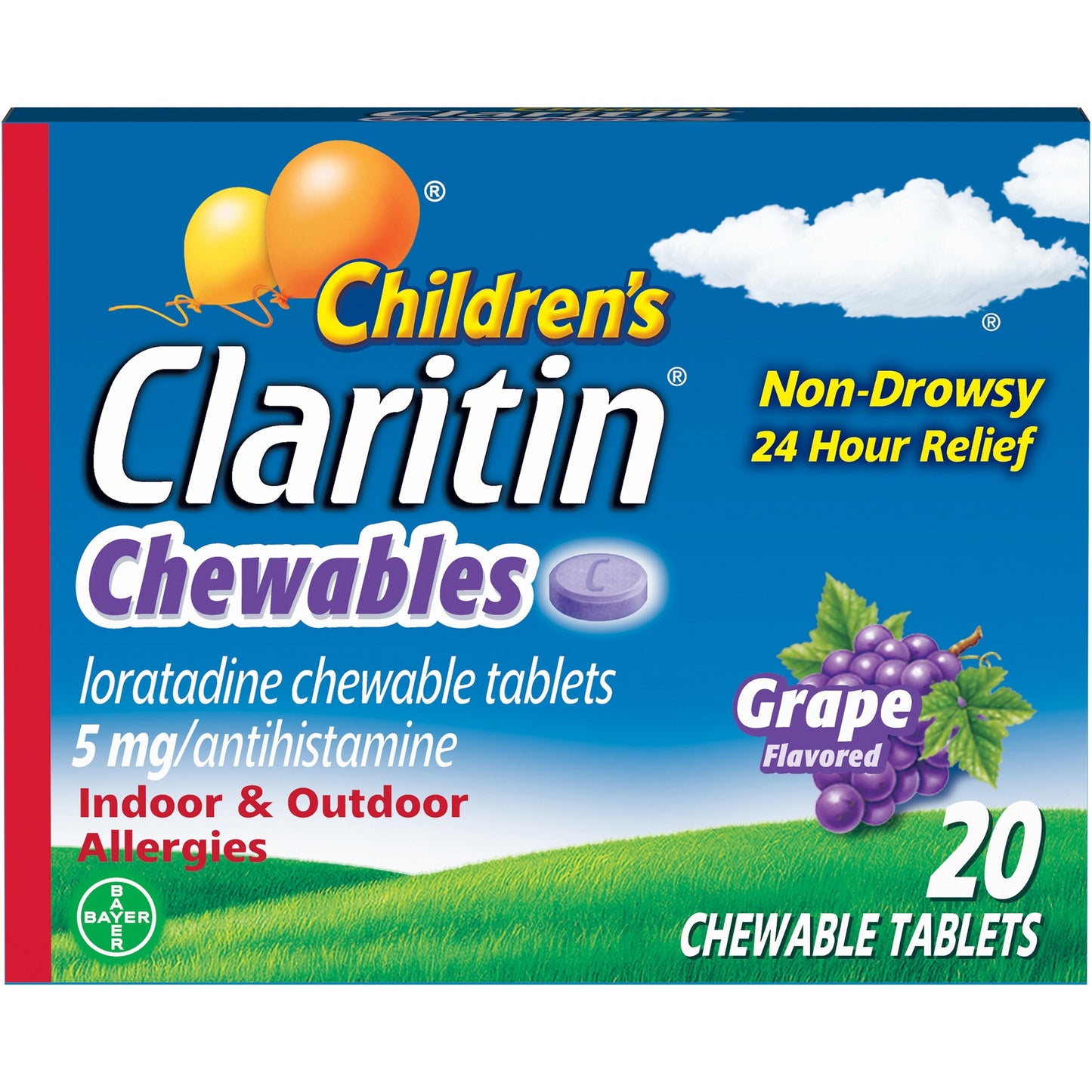 Claritin - Chewable Tablets - Childrens Grape Flavored - 20 Ct - 1 Pack