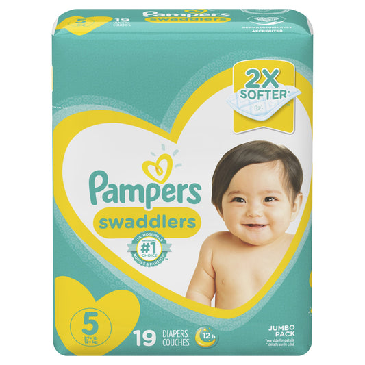 Pampers Diapers - Swaddlers - Size 5 - 19 Ct - 4 Pack