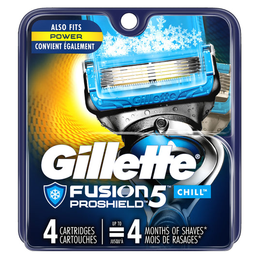 Gillette Blade Refill - Fusion5 Proshield Chill - 4 Cartridges - 48 Pack