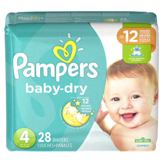 Pampers Diapers - Baby Dry Size 4 4/28 - 4 Pack