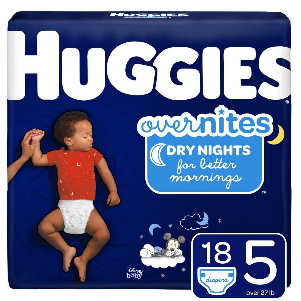 Huggies Diapers - Overnites -  Size 5 - 18 Ct - 4 Pack