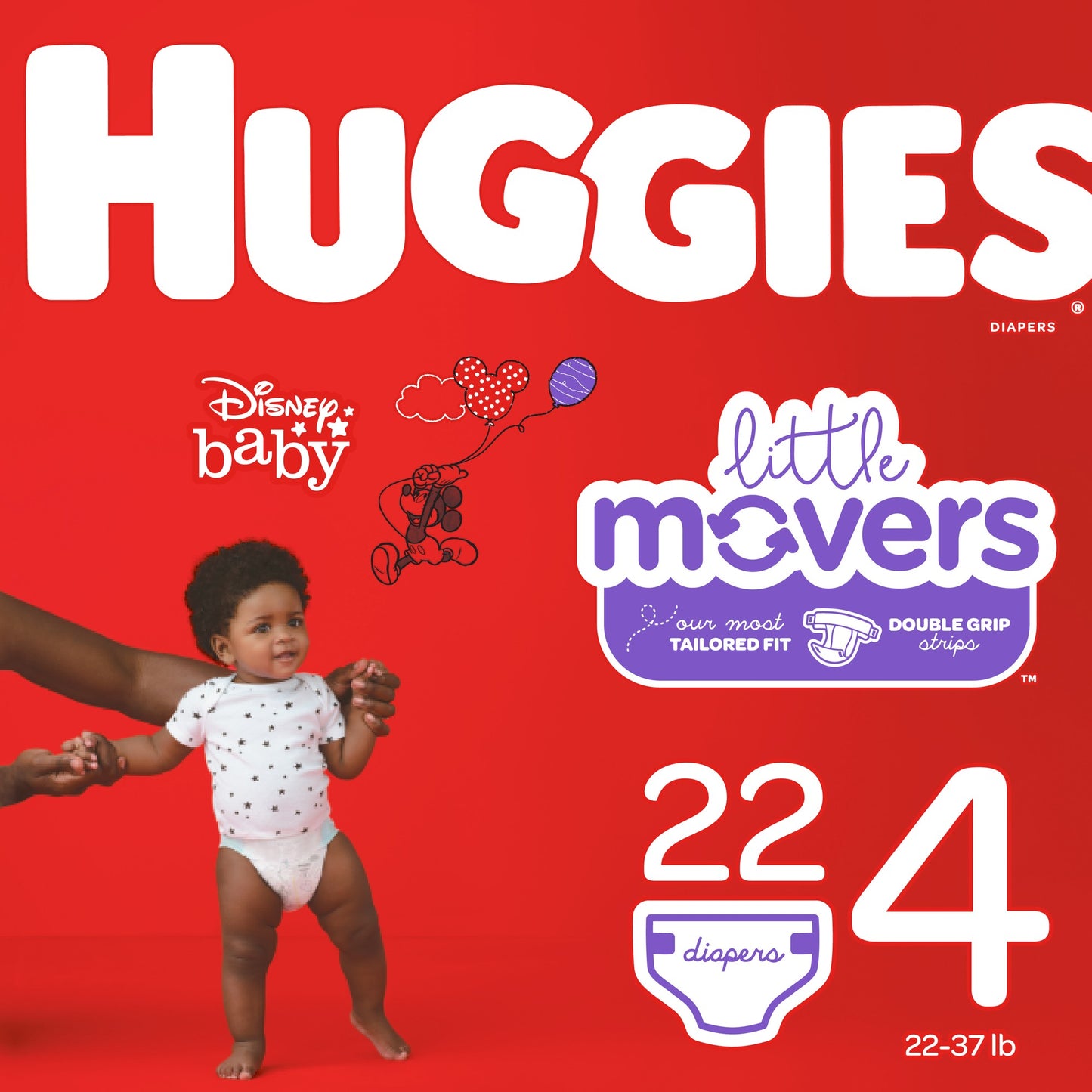 Huggies Diapers - Little Movers - Size 4 - 22 Ct - 4 Pack