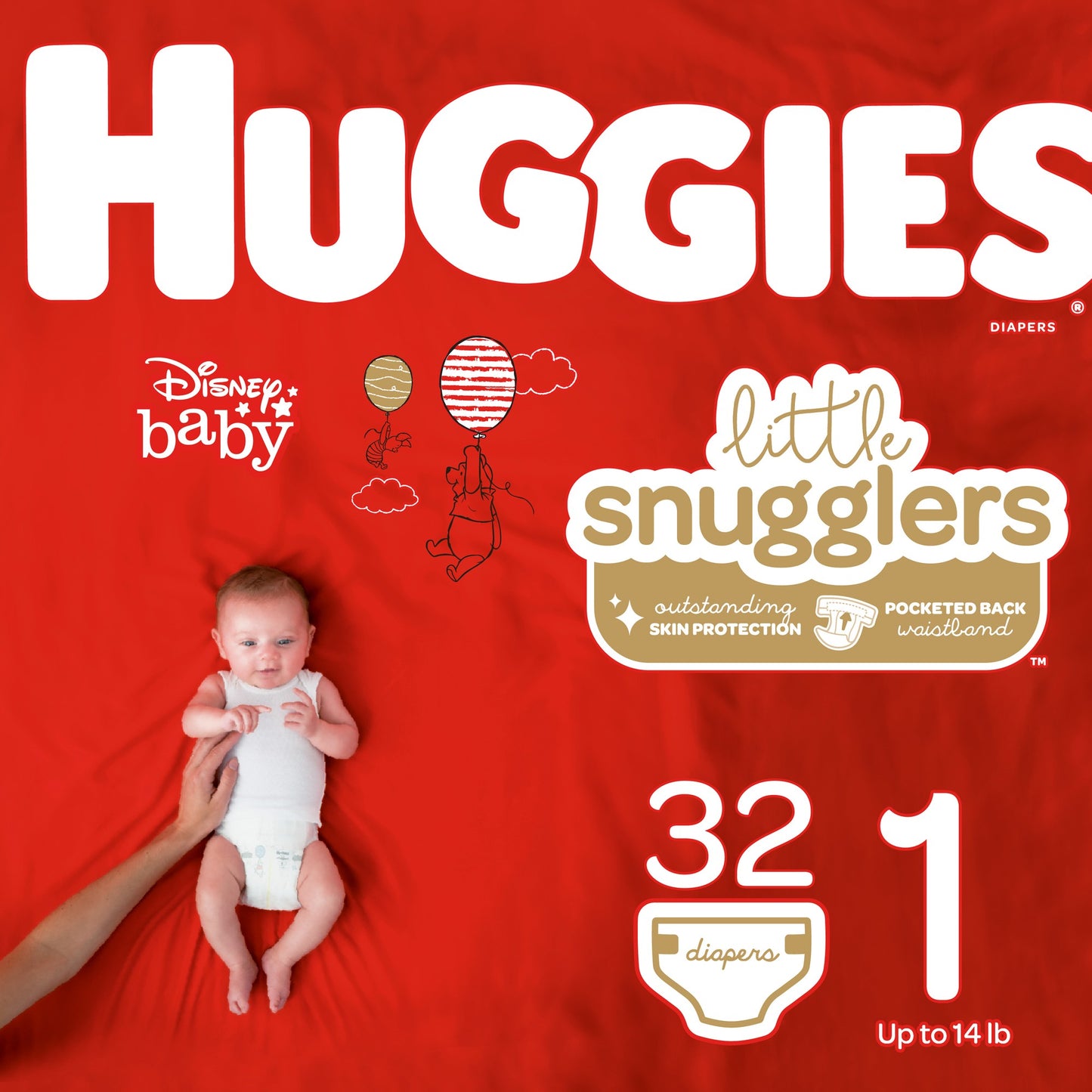 Huggies Diapers - Little Snugglers - Size 1 - 32 Ct - 4 Pack