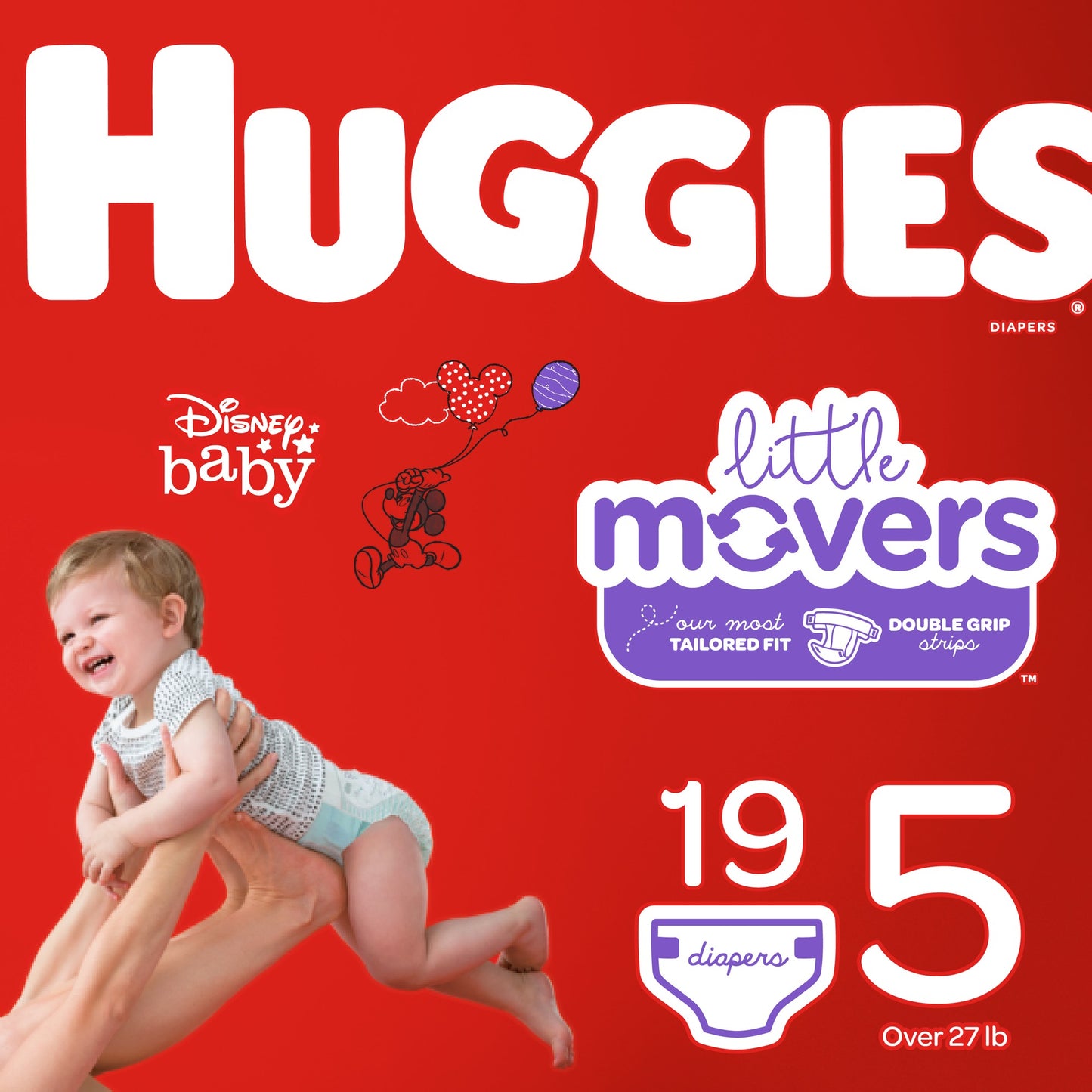 Huggies Diapers - Little Movers - Size 5 - 19 Ct - 4 Pack