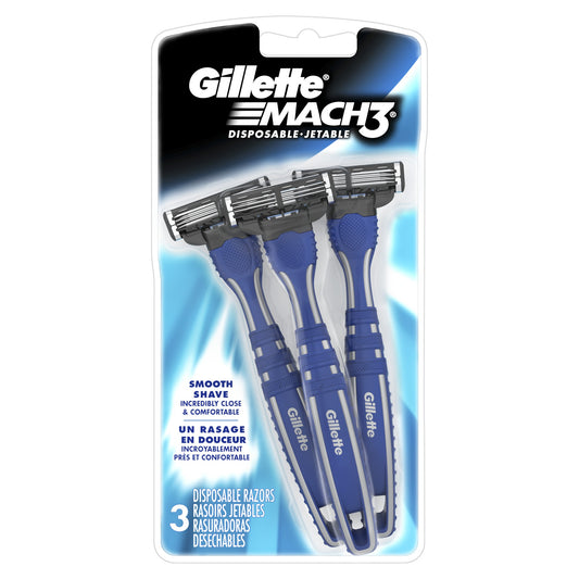 Gillette Disposable Razors - Mach3 - 3 Ct - 12 Pack