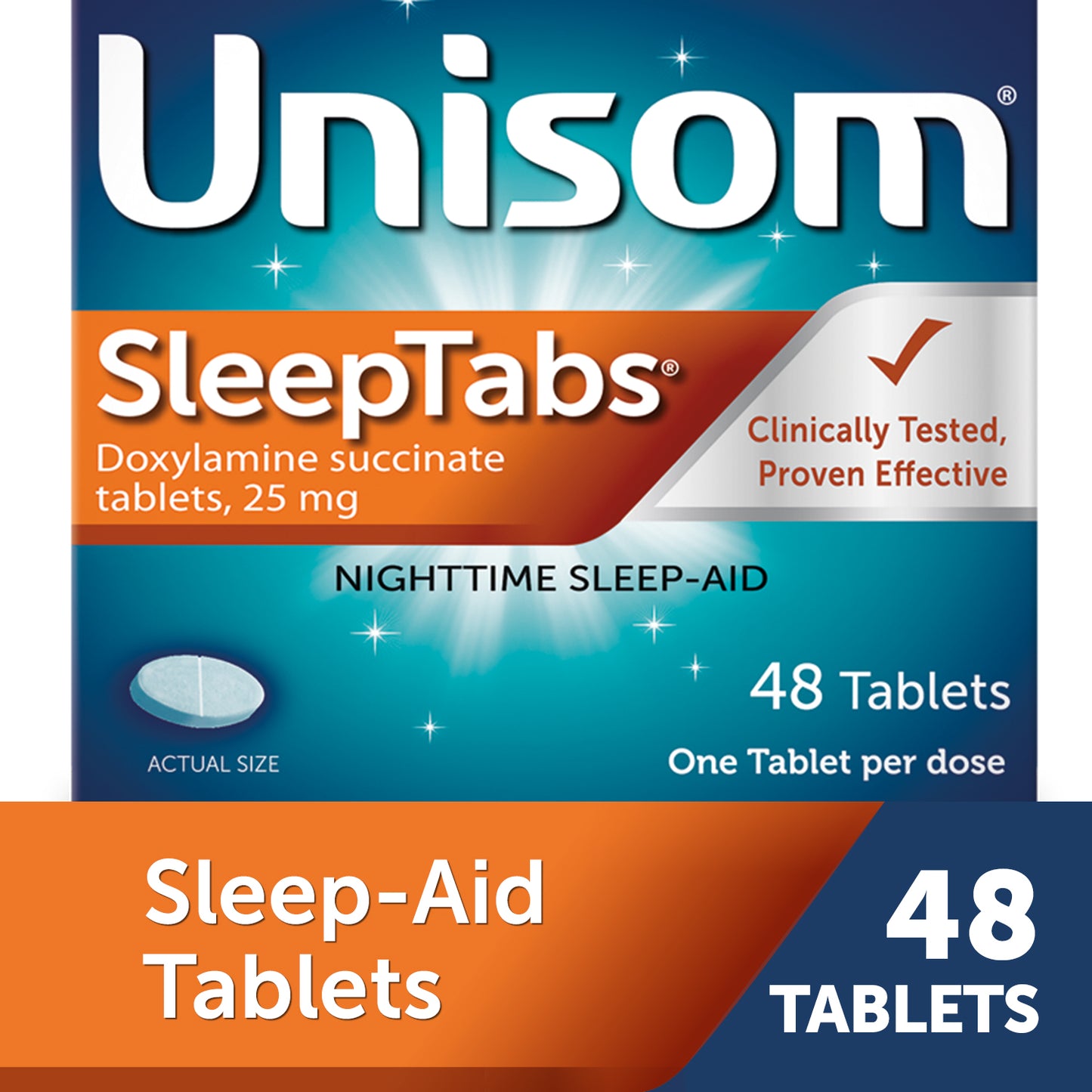 Unisom - Sleep Tabs Doxylamine Succinate 25Mg 48 Tablets - 1 Pack