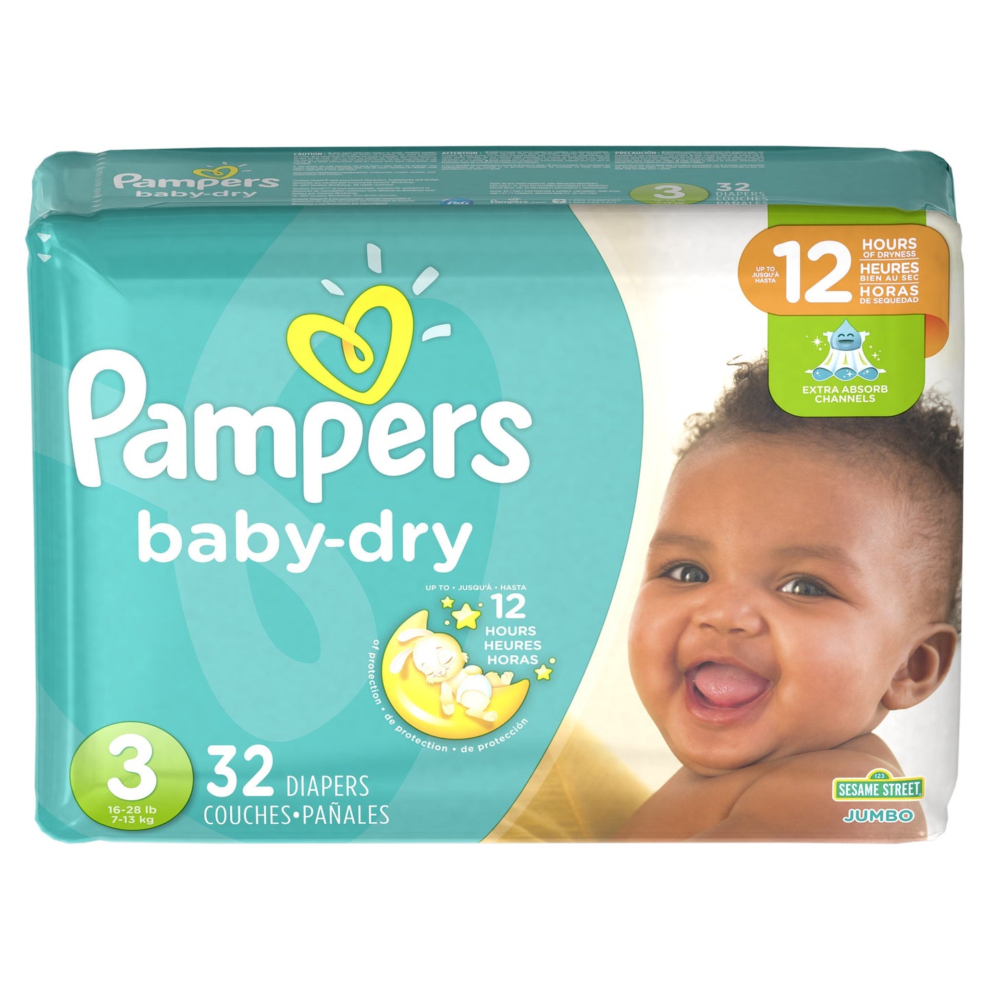 Pampers Diapers - Baby Dry - Size 3 - 32 Ct - 4 Pack