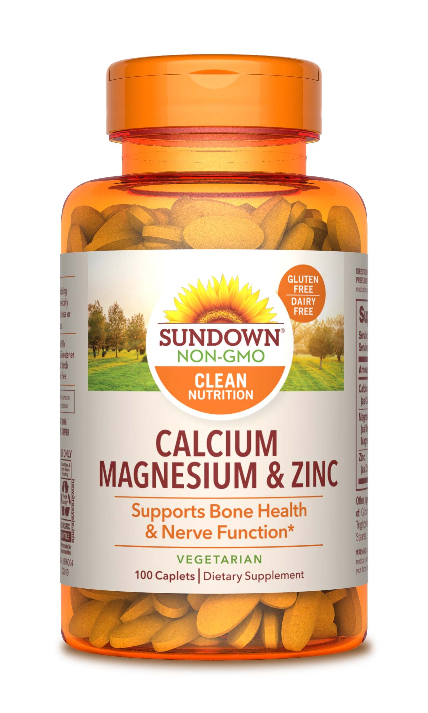 Sundown Vitamins - Calcium Magnesium & Zinc 100 Caplets - 1 Pack