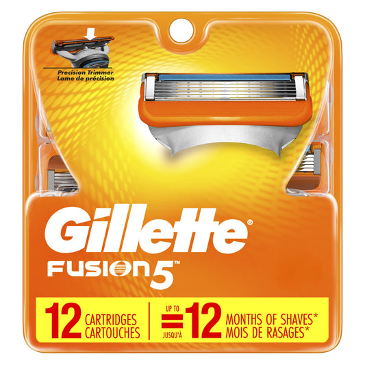 Gillette Blade Refill - Fusion5 - 12 Cartridges - 36 Pack