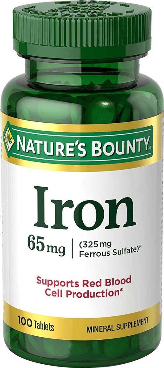 Nature's Bounty - Iron 65 Mg Supports Red Blood Cell Production 100 Tablets - 1 Pack