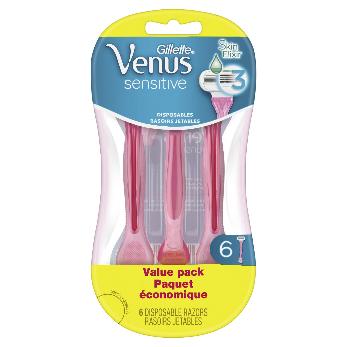 Gillette Disposable Razors - Venus Sensitive - 6 Ct - 4 Pack