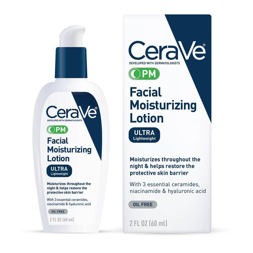 Cerave - Facial Moisturizing Lotion - Night Cream With Hyaluronic Acid & Niacina - 2Oz - 1 Pack