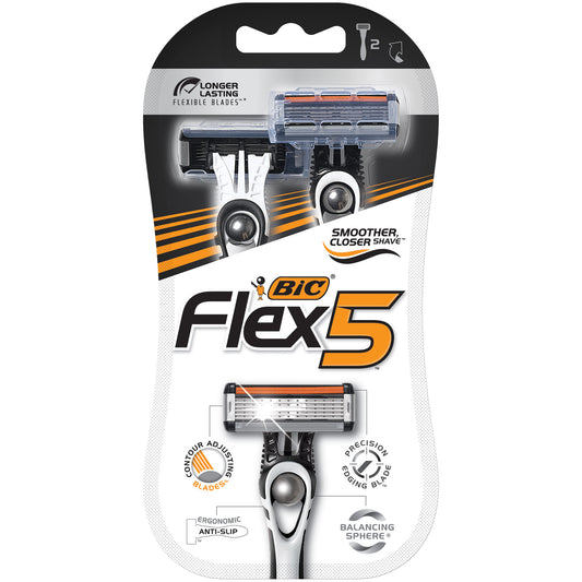 Bic - Disposable Razors - Titanium Flex5 - 2 Razors - 72 Pack