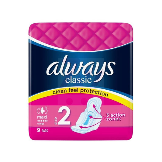 Always - Pads -Classic Maxi - Size 2 With Wings - 16 Pack