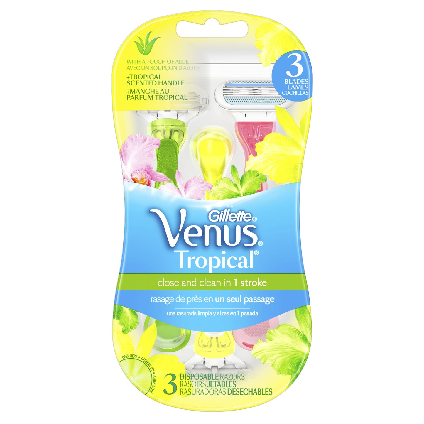 Gillette Disposable Razors - Venus Tropical - 3 Ct - 4 Pack