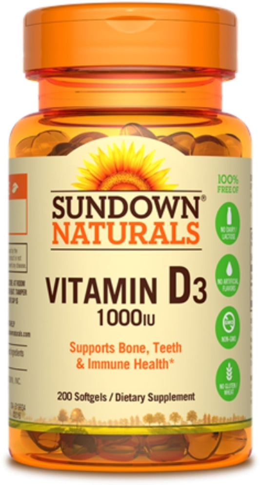 Sundown Vitamins - D3 1000Iu 200 Softgels - 1 Pack