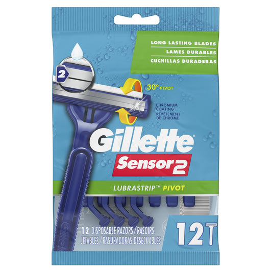 Gillette Disposable Razors - Sensor2 Lubrastrip Pivot - 12 Ct - 6 Pack