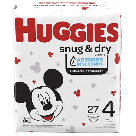 Huggies Diapers - Snug & Dry - Size 4 - 27Ct - 4 Pack