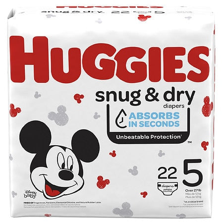 Huggies Diapers - Snug & Dry - Size 5 - 22Ct - 4 Pack