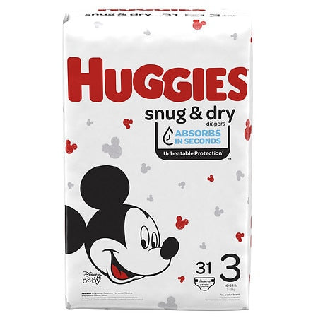 Huggies Diapers - Snug & Dry - Size 3 - 31Ct - 4 Pack