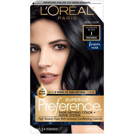 Loreal Hair Color - Preference Core - #1.0 Ultimate Black - 6 Pack