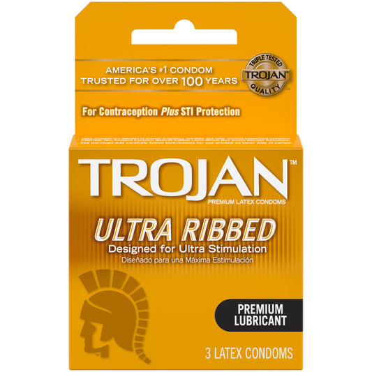 Trojan Condoms - Ultra Ribbed 3 Condoms - 1 Pack