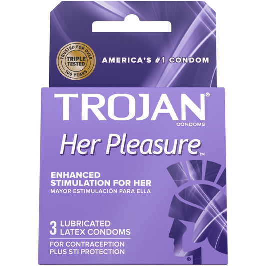 Trojan Condoms - Her Pleasure Sensations Lubricated Condom - 3 Count - 1 Pack