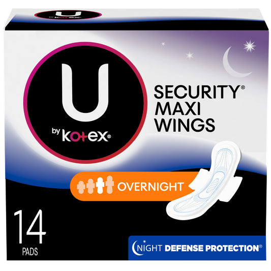 Kotex Pads - Overnight - 14 Maxi Pads - 8 Pack