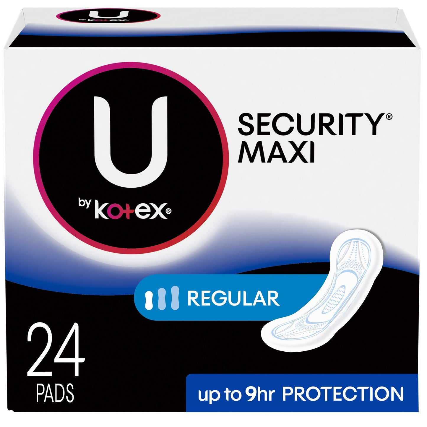 Kotex Pads - U Regular Security Pads 24 Count - 6 Pack