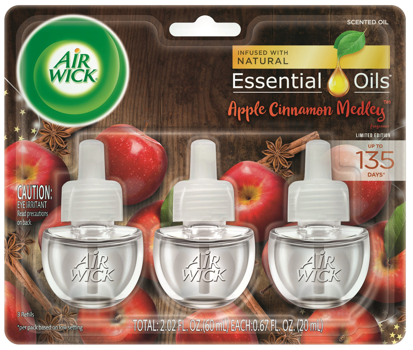 Airwick - Scented Oil Refill - Apple Cinnamon Medley - 3 Ct - 6 Pack