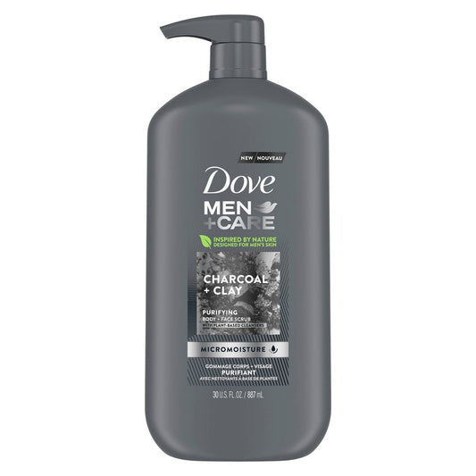 Dove Body Wash - Men - Charcoal Clay Body Wash Pump - 30 Fl Oz - 4 Ct - 4 Pack