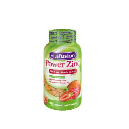 Vitafusion Vitamins - Power Zinc Gummy Vitamin Strawberry Tangerine Flavored - 90Ct - 1 Pack