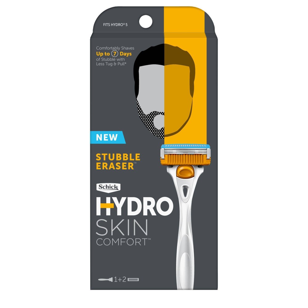 Schick - Hydro Skin Comfort Stubble Eraser Men's Razor Handle + 2 Refills - 12 Pack