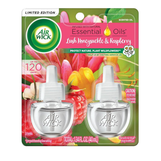 Airwick - Scented Oil Refill - Lush Honeysuckle And Raspberry - 2 Ct - 6 Pack