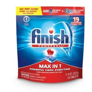 Finish Dishwasher Detergent Pods - Powerball - Finish Max In 1 - 19 Ct - 6 Pack