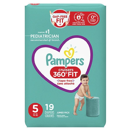 Pampers Diapers - Cruisers 360 Size 5 19Ct - 4 Pack