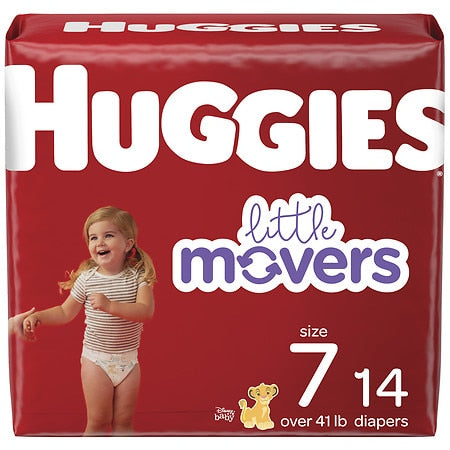 Huggies Diapers - Little Movers - Size 7 - 14 Ct - 4 Pack