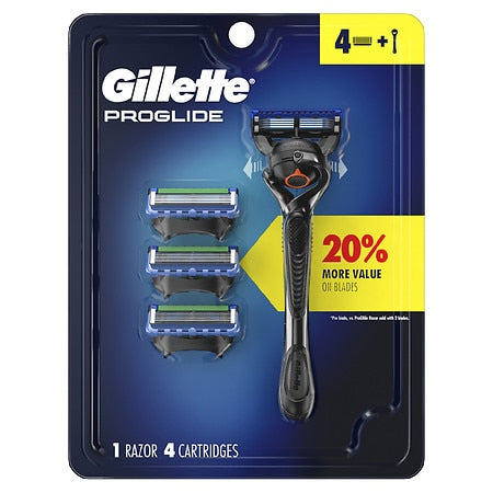 Gillette Razor Set - Proglide - 1 Handle & 4 Cartridges - 24 Pack