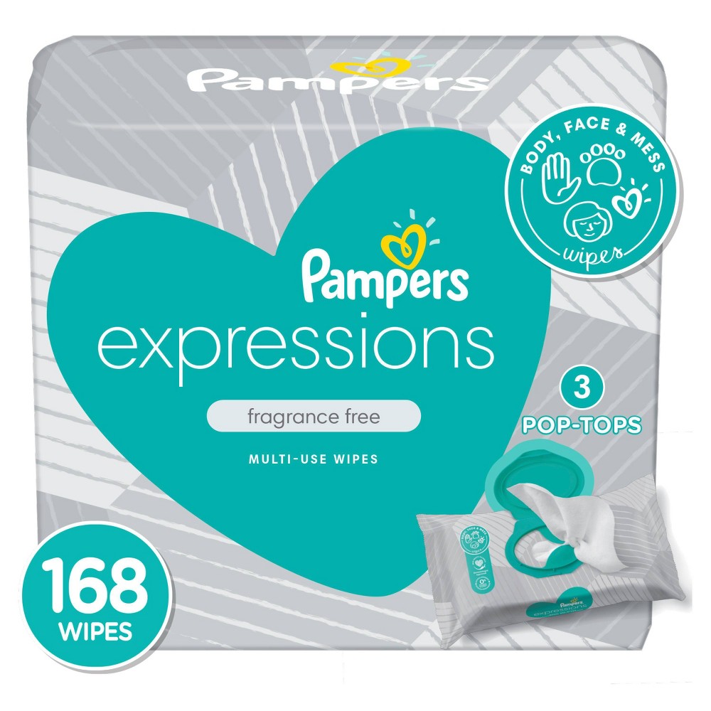 Pampers Wipes - Mutli-Use Fragrance Free 168 Ct / 4Pk - 4 Pack