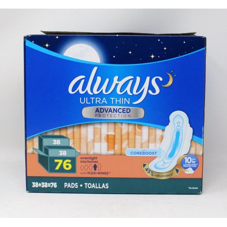 Always - Pads - Ultra Thin - Overnight - 76 Ct - 1 Pack