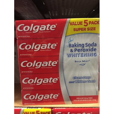 Colgate Toothpaste - Baking Soda And Peroxide Whitening Toothpaste, 5 Pk./8 Oz. - 1 Pack