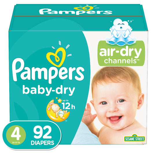 Pampers Diapers - Baby Dry - Size 4 - 92 Ct - 1 Pack