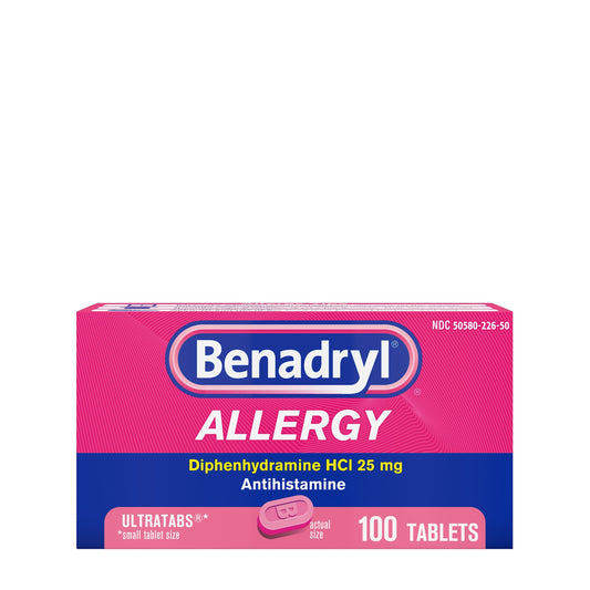 Benadryl - Allergy 100 Tablets - 1 Pack