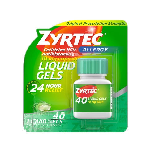 Zyrtec - 24 Hour Allergy Relief - 40 Liquid Gels - 1 Pack