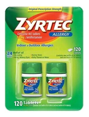 Zyrtec - 24 Hour Allergy Relief - 120 Tablets - 1 Pack