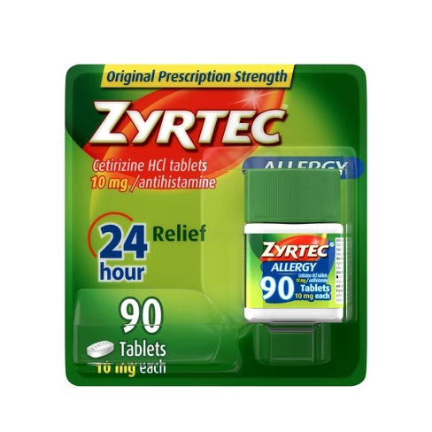 Zyrtec - 24 Hour Allergy Relief - 90 Tablets - 1 Pack