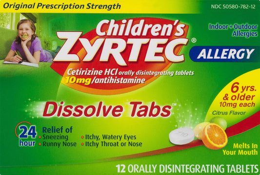 Zyrtec - Children's Dissolve Tabs 12Ct 24Hr - 1 Pack